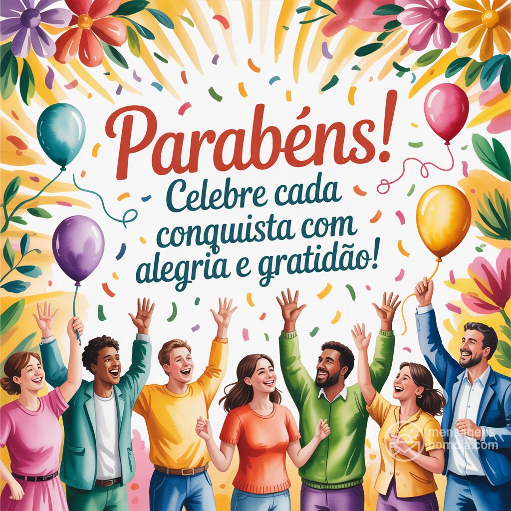 Parabéns! Celebre cada conquista com alegria e gratidão!