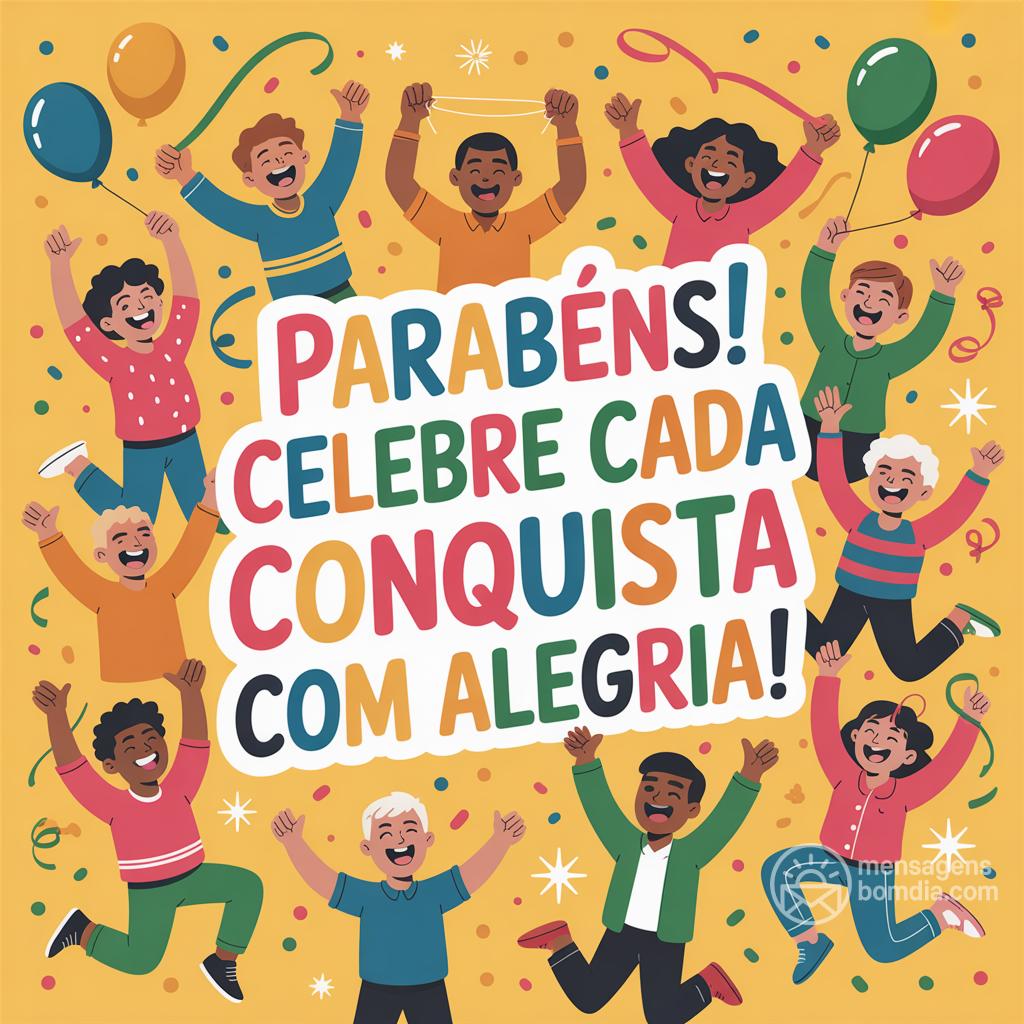 Parabéns! Celebre cada conquista com alegria!