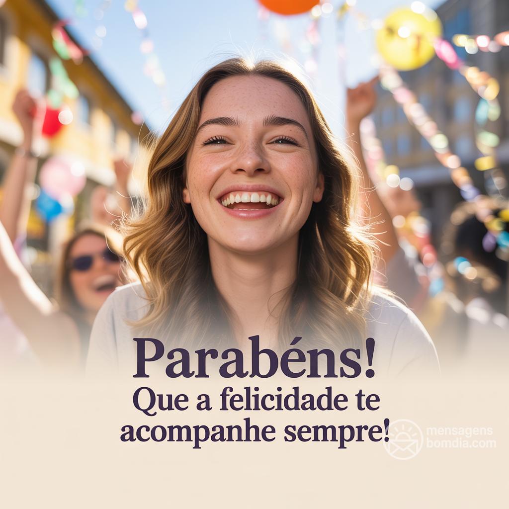 Parabéns! Que a felicidade te acompanhe sempre!