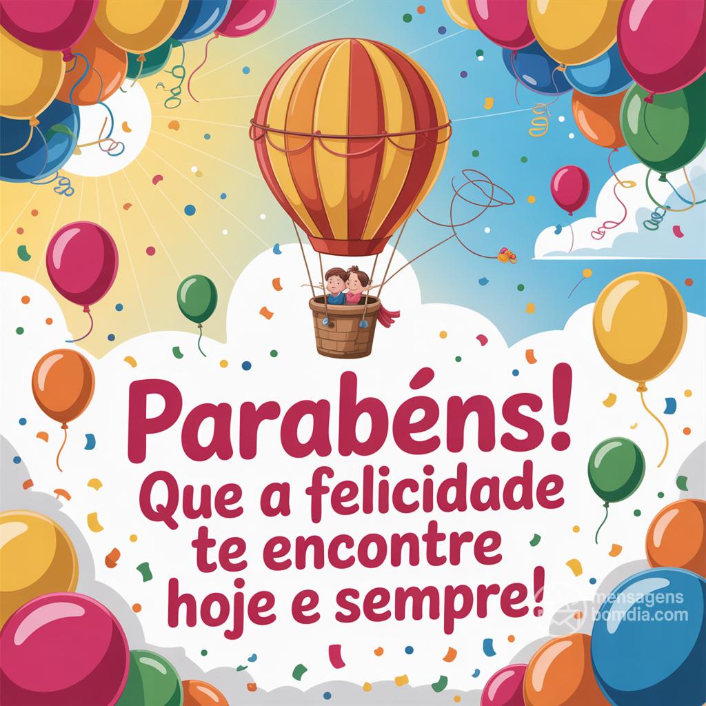 Parabéns! Que a felicidade te encontre hoje e sempre!