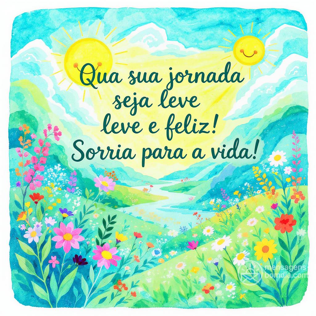 Que sua jornada seja leve e feliz! Sorria para a vida!