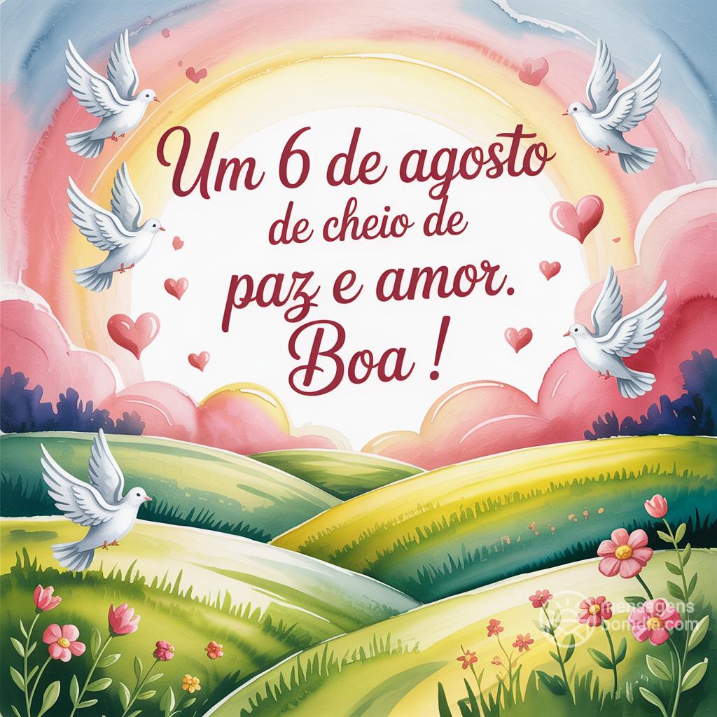 Um 6 de agosto de  cheio de paz e amor. Boa !