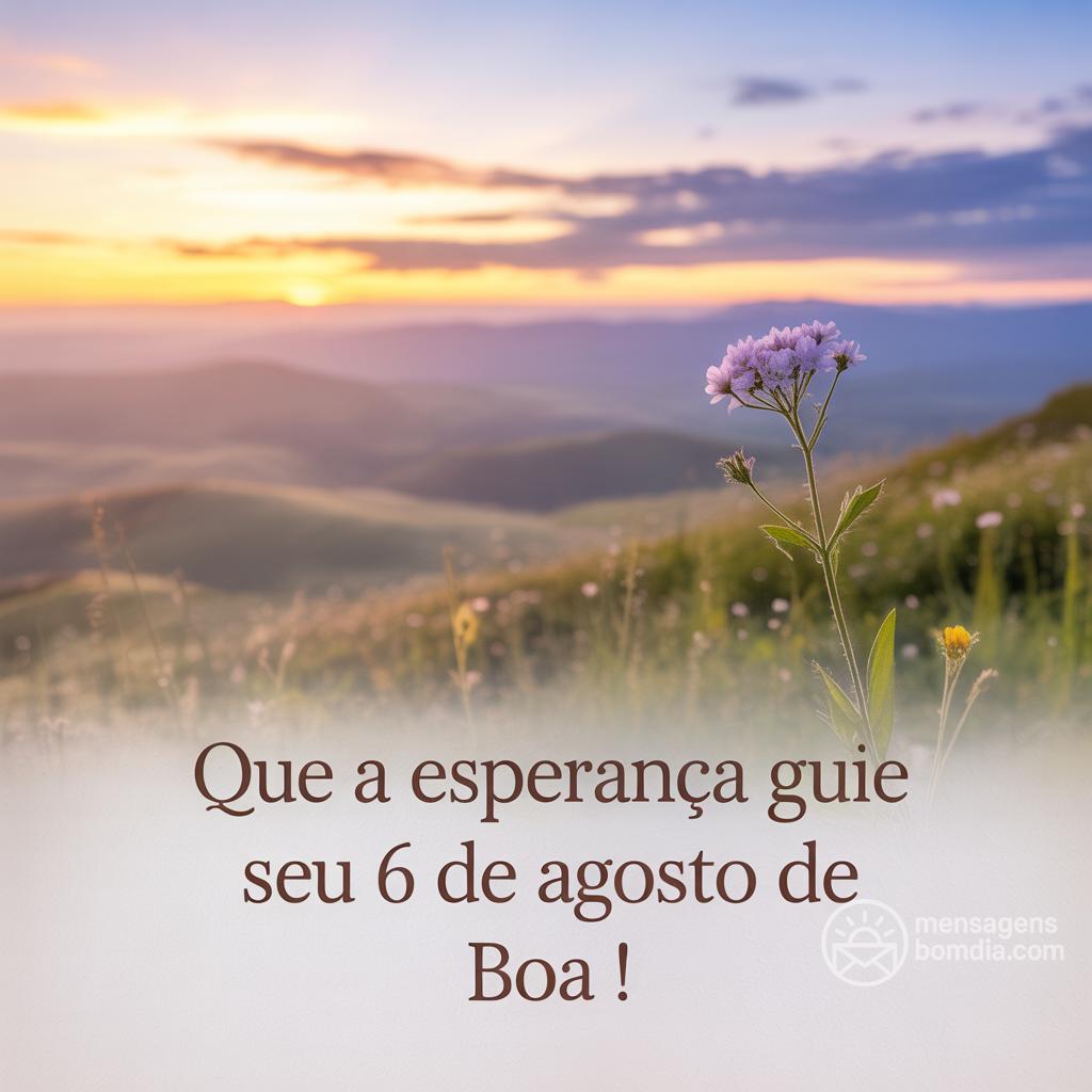 Que a esperança guie seu 6 de agosto de . Boa !