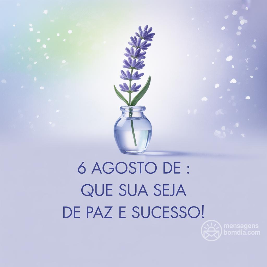 6 agosto de : Que sua  seja de paz e sucesso!