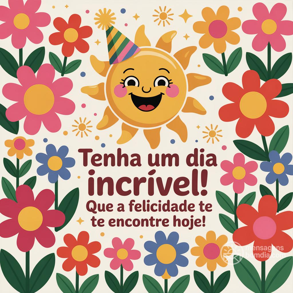 Tenha um dia incrível! Que a felicidade te encontre hoje!