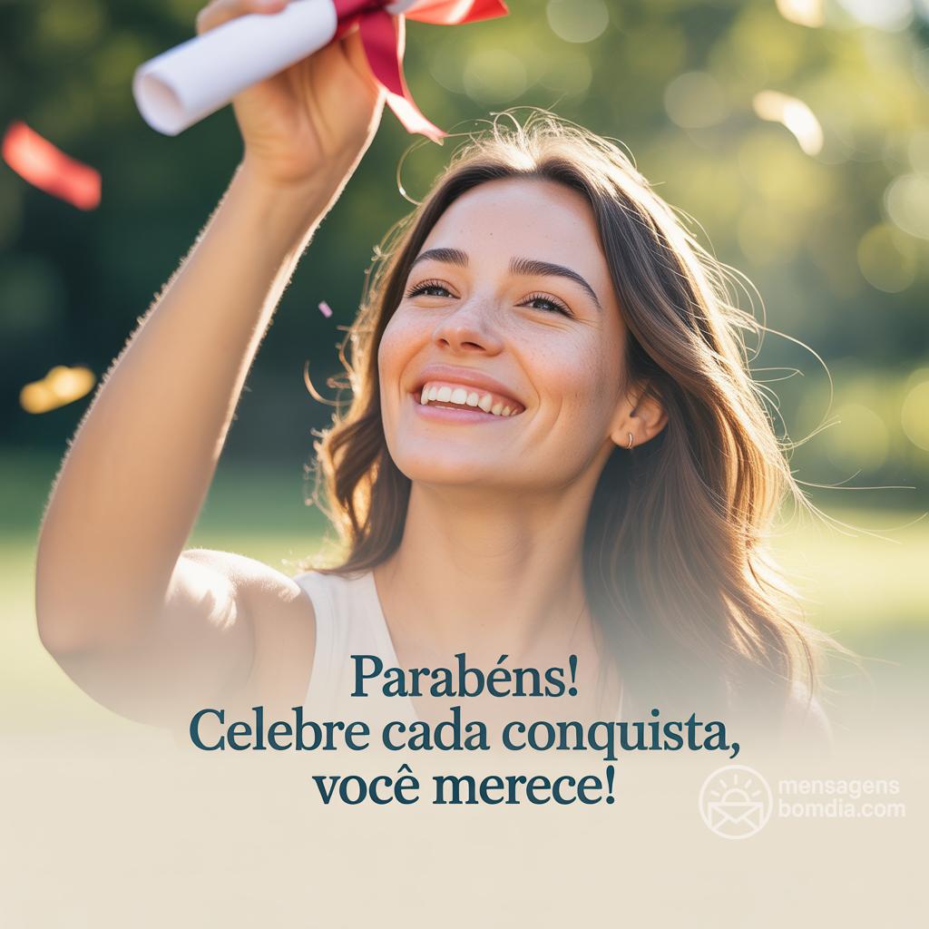 Parabéns! Celebre cada conquista, você merece!