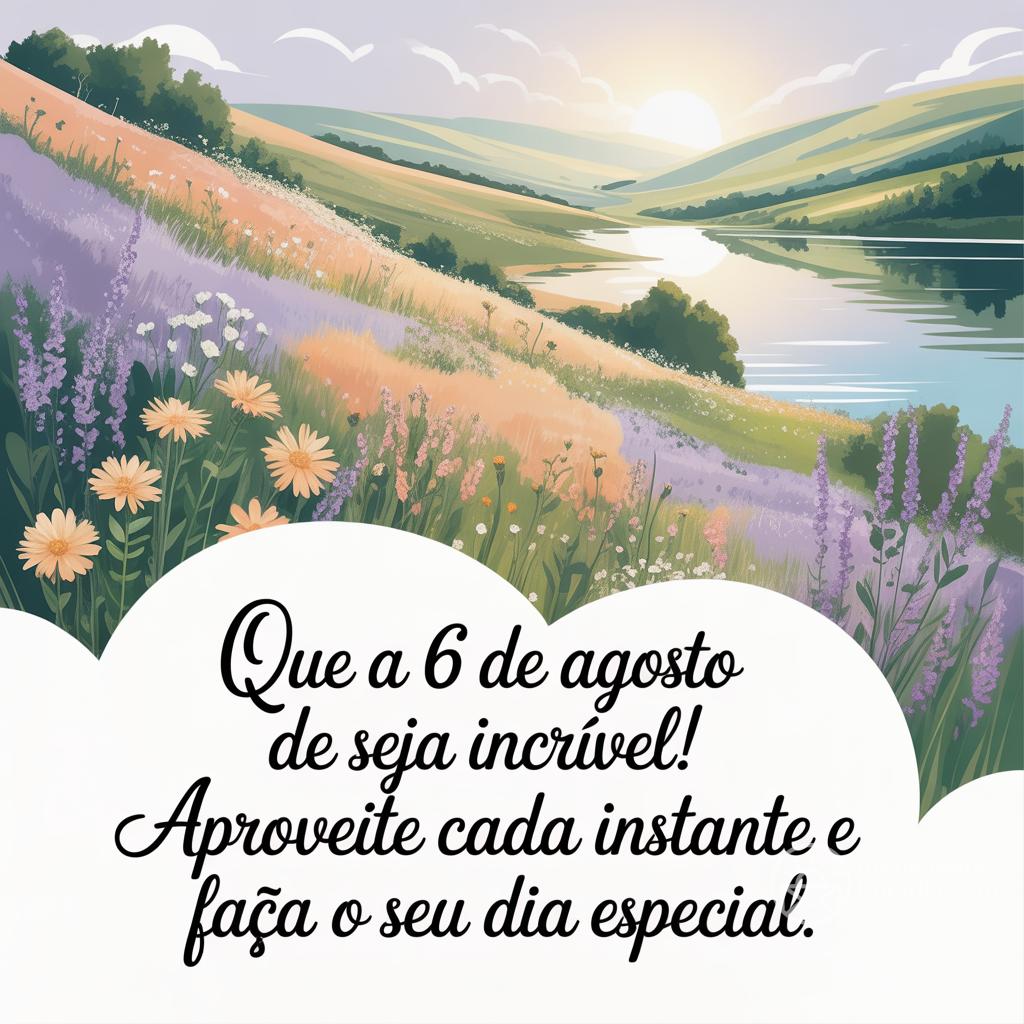 Que a  6 de agosto de  seja incrível! Aproveite cada instante e faça o seu dia especial.