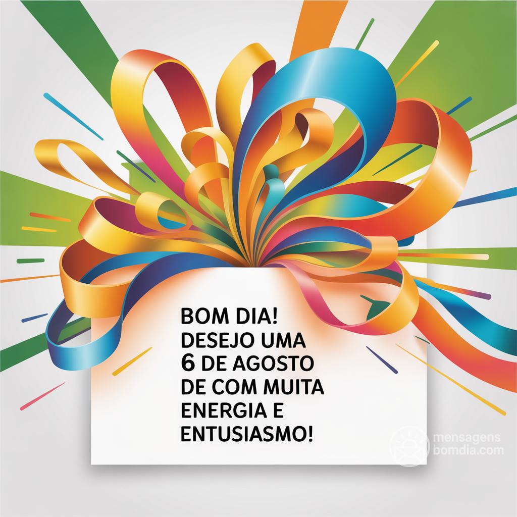 Bom dia! Desejo uma  6 de agosto de  com muita energia e entusiasmo!