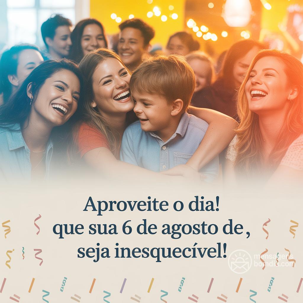 Aproveite o dia! Que sua , 6 de agosto de , seja inesquecível!