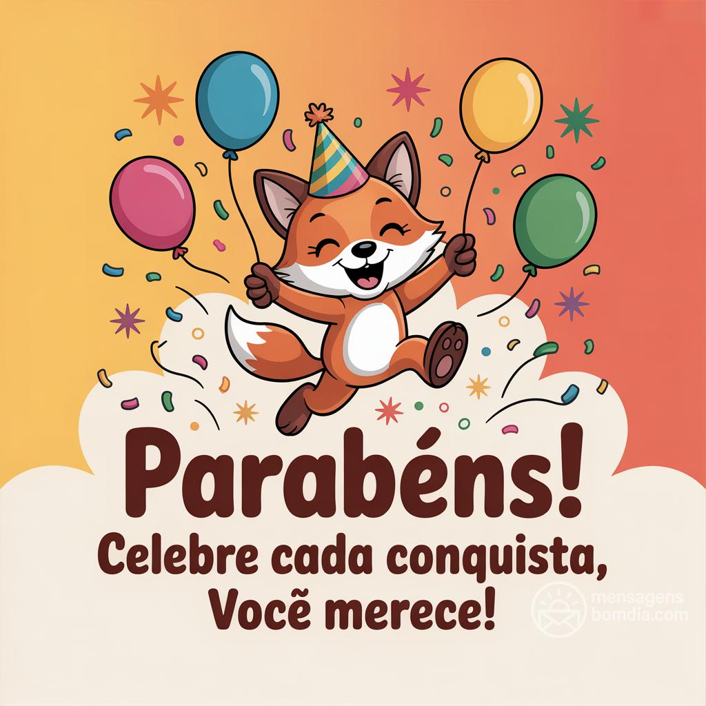 Parabéns! Celebre cada conquista, você merece!