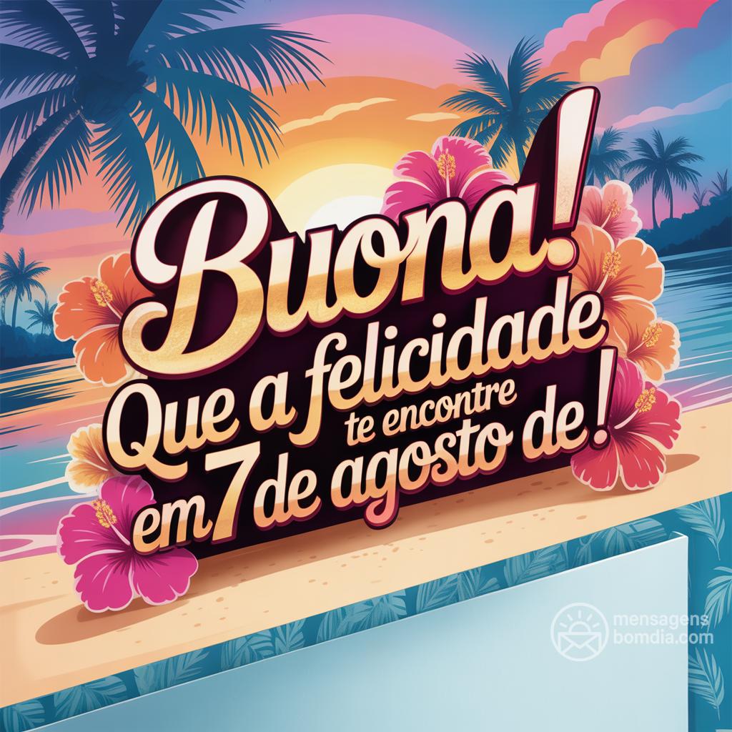 Buona ! Que a felicidade te encontre em 7 de agosto de !