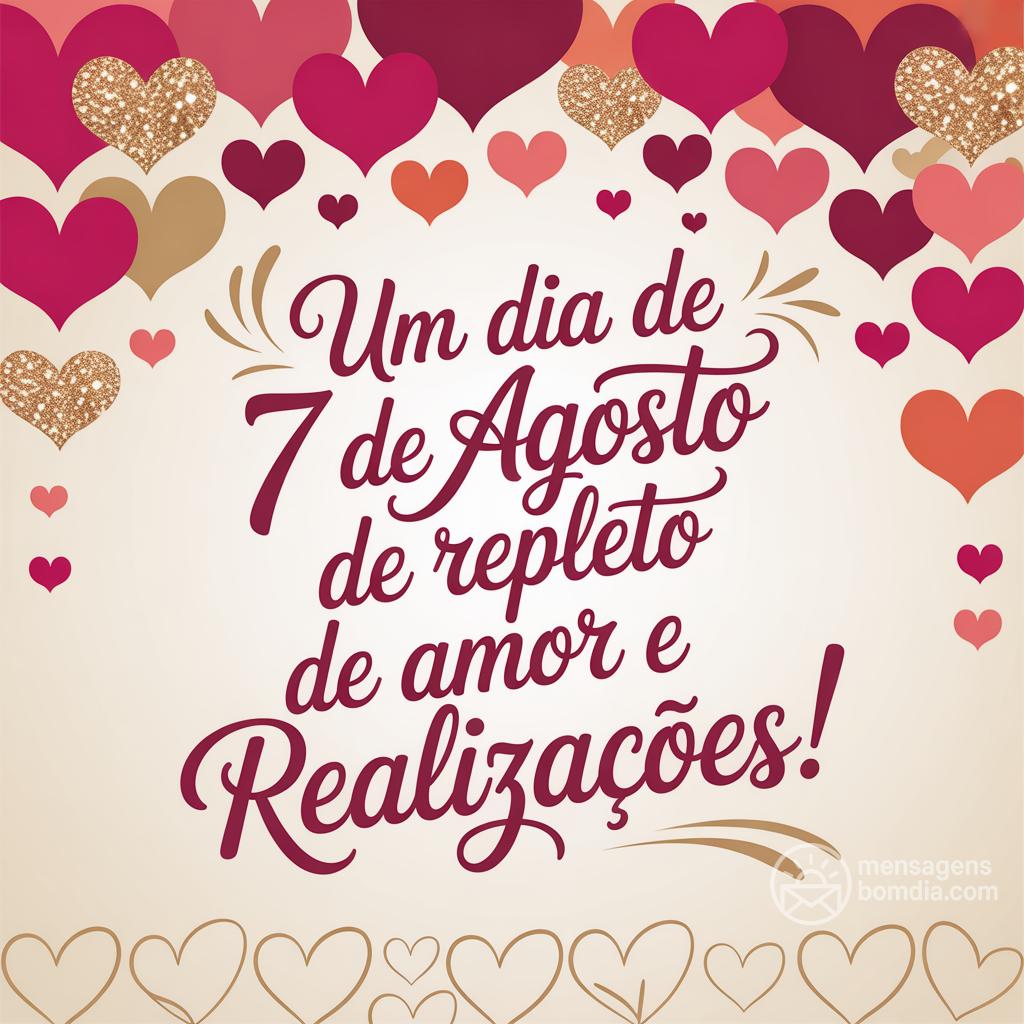 Um dia de  7 de agosto de  repleto de amor e realizações!