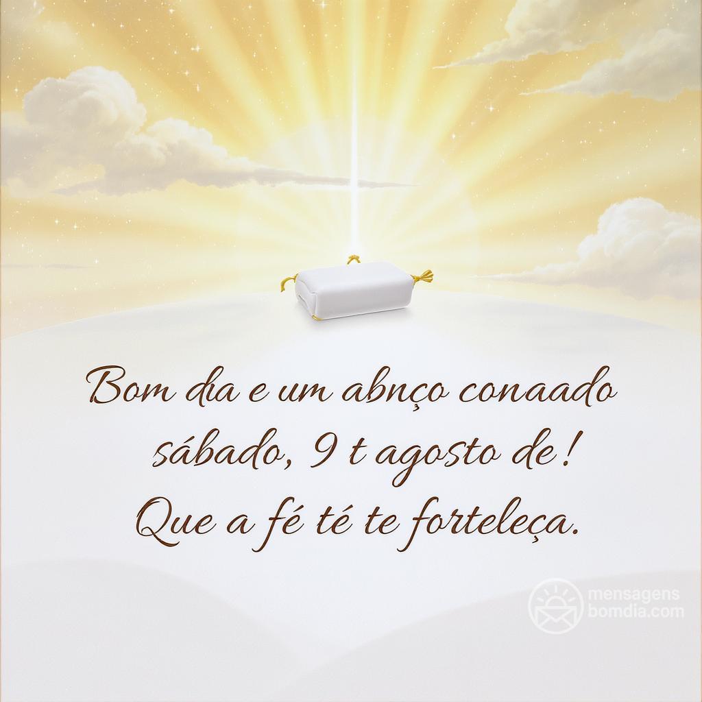 Bom dia e um abençoado sábado, 9 de agosto de ! Que a fé te fortaleça.