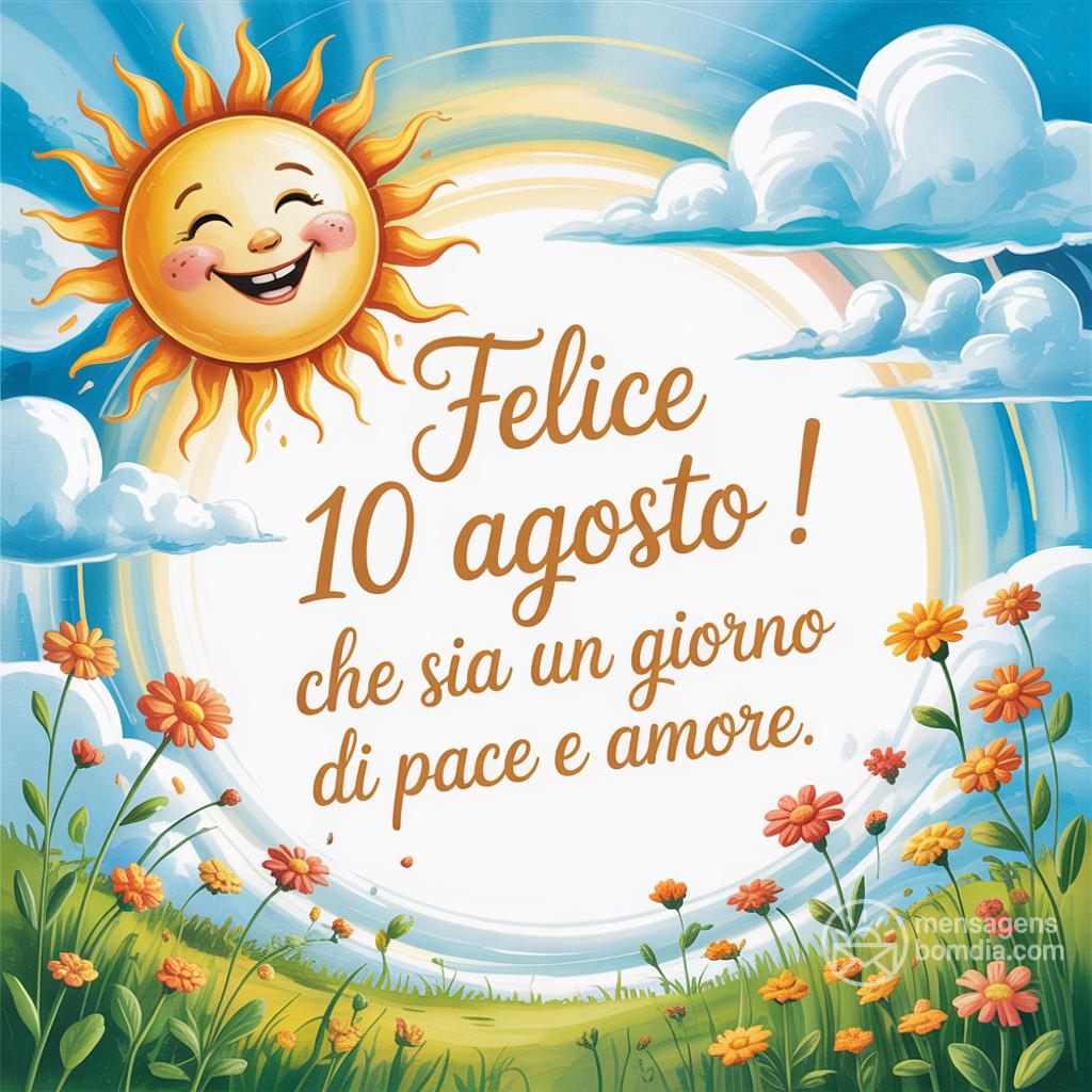 Felice  10 agosto ! Che sia un giorno di pace e amore.