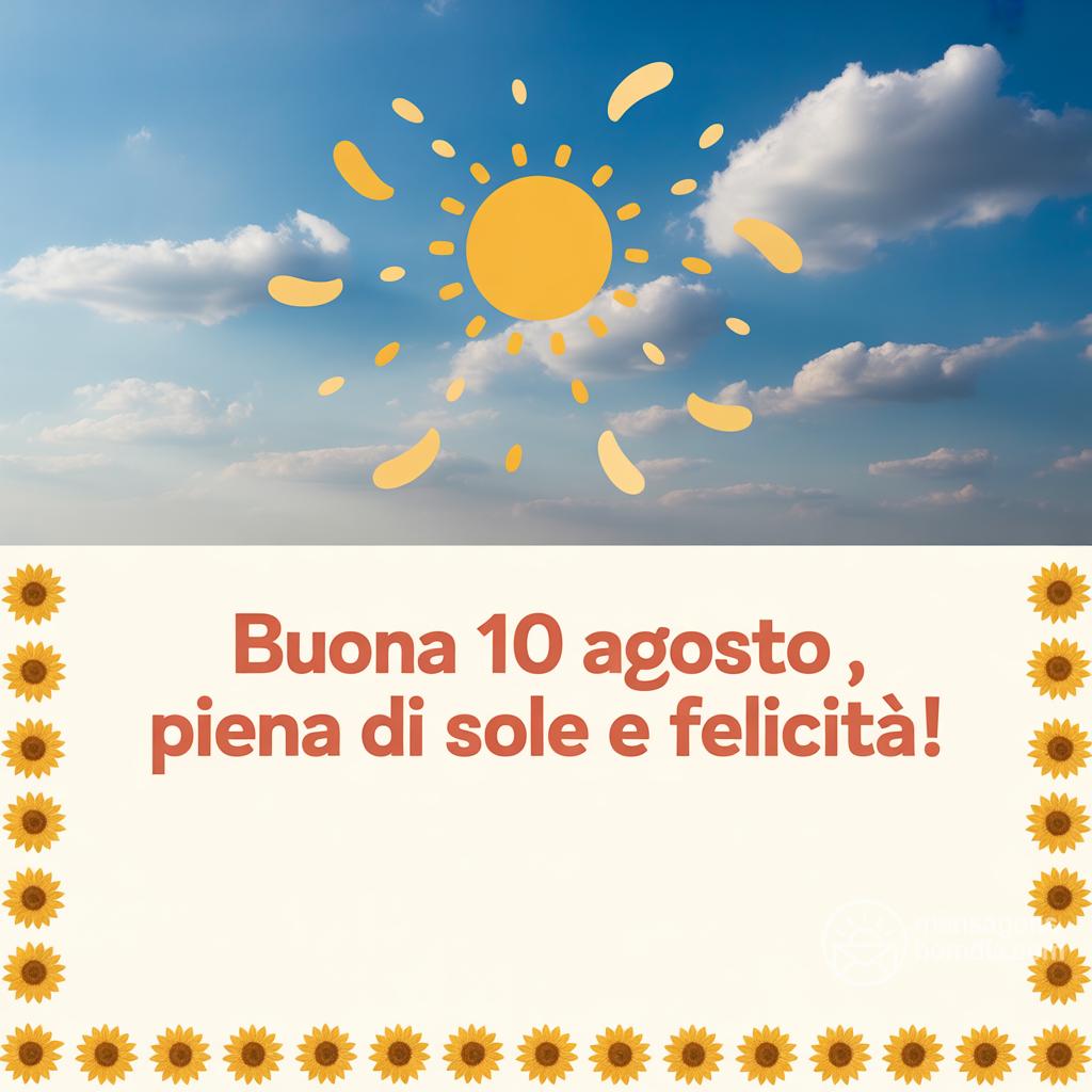 Buona  10 agosto , piena di sole e felicità!