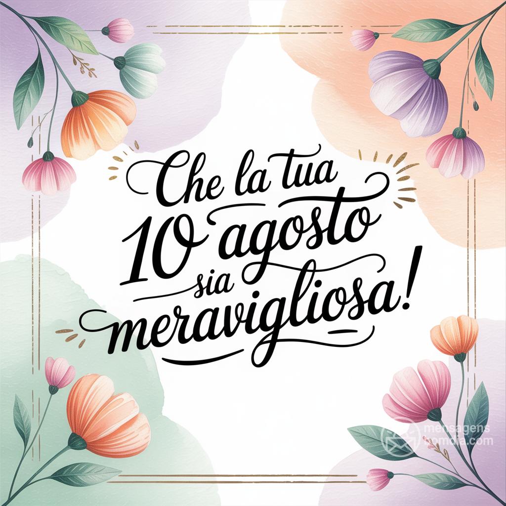 Che la tua  10 agosto  sia meravigliosa!