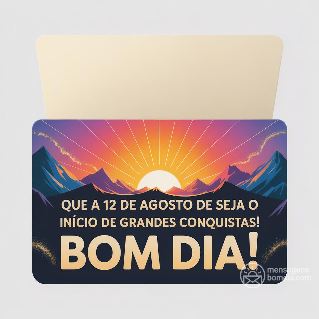Que a  12 de agosto de  seja o início de grandes conquistas! Bom dia!