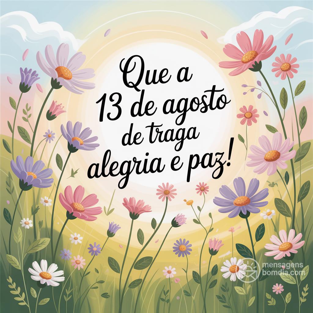 Que a  13 de agosto de  traga alegria e paz!