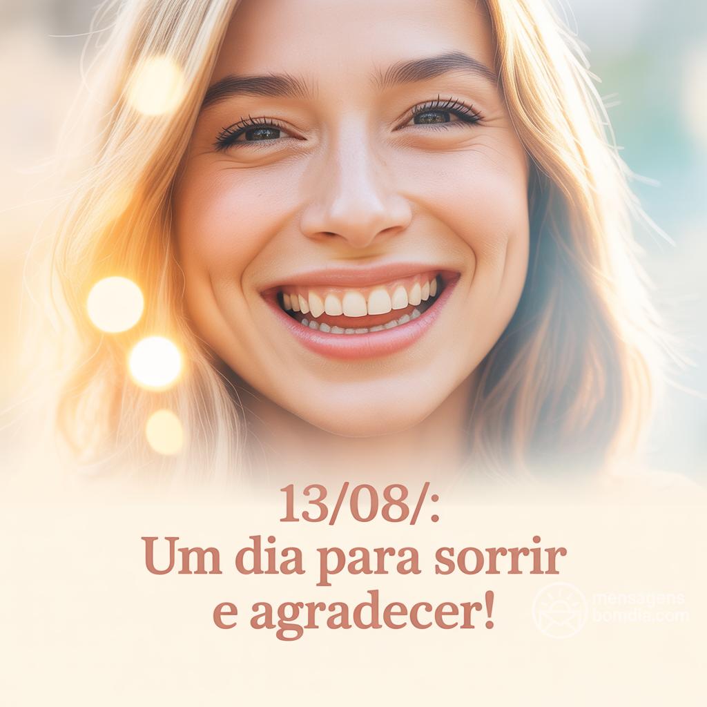 13/08/: Um dia para sorrir e agradecer!