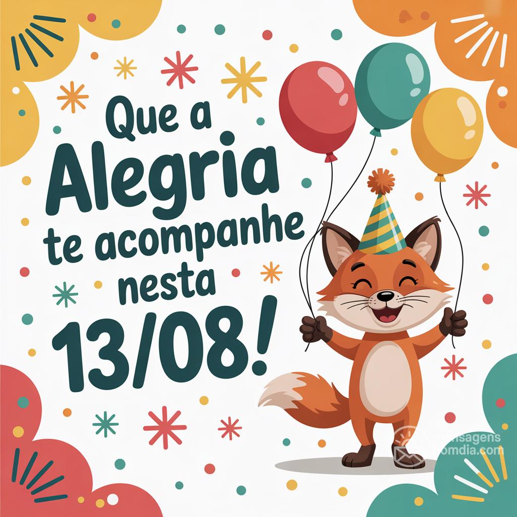 Que a alegria te acompanhe nesta  13/08/!