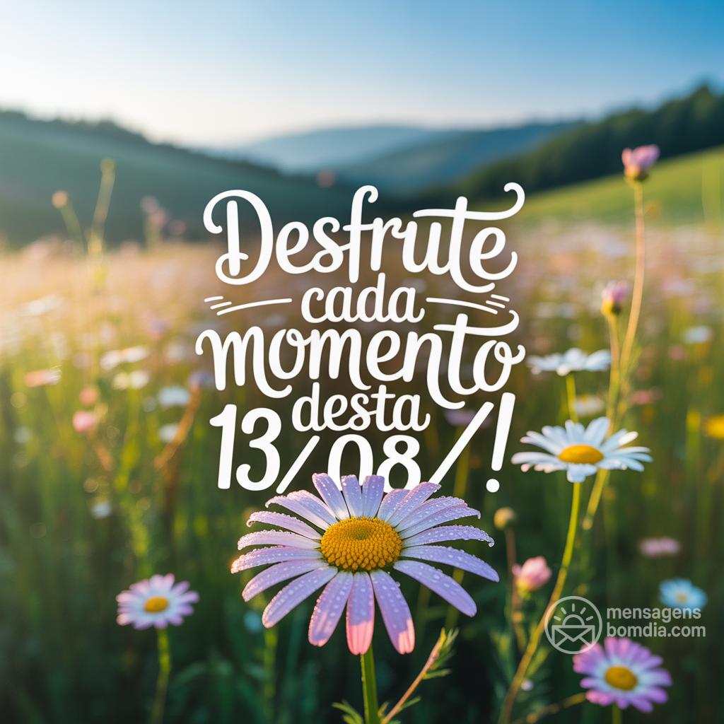 Desfrute cada momento desta  13/08/!