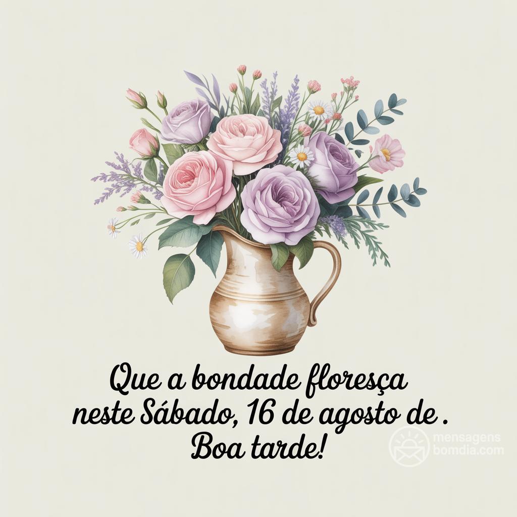 Que a bondade floresça neste sábado, 16 de agosto de . Boa tarde!