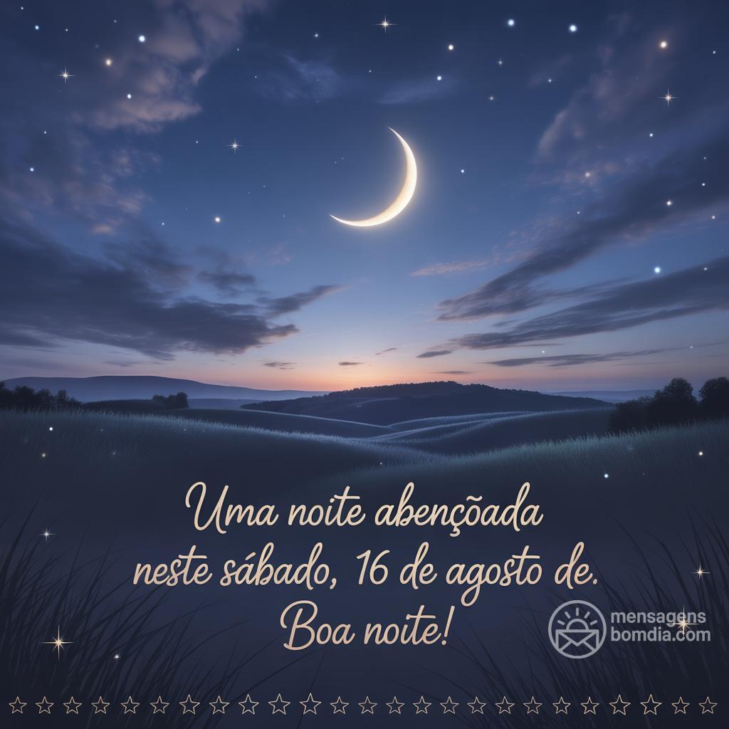 Uma noite abençoada neste sábado, 16 de agosto de . Boa noite!