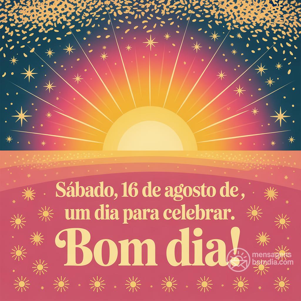 Sábado, 16 de agosto de , um dia para celebrar. Bom dia!