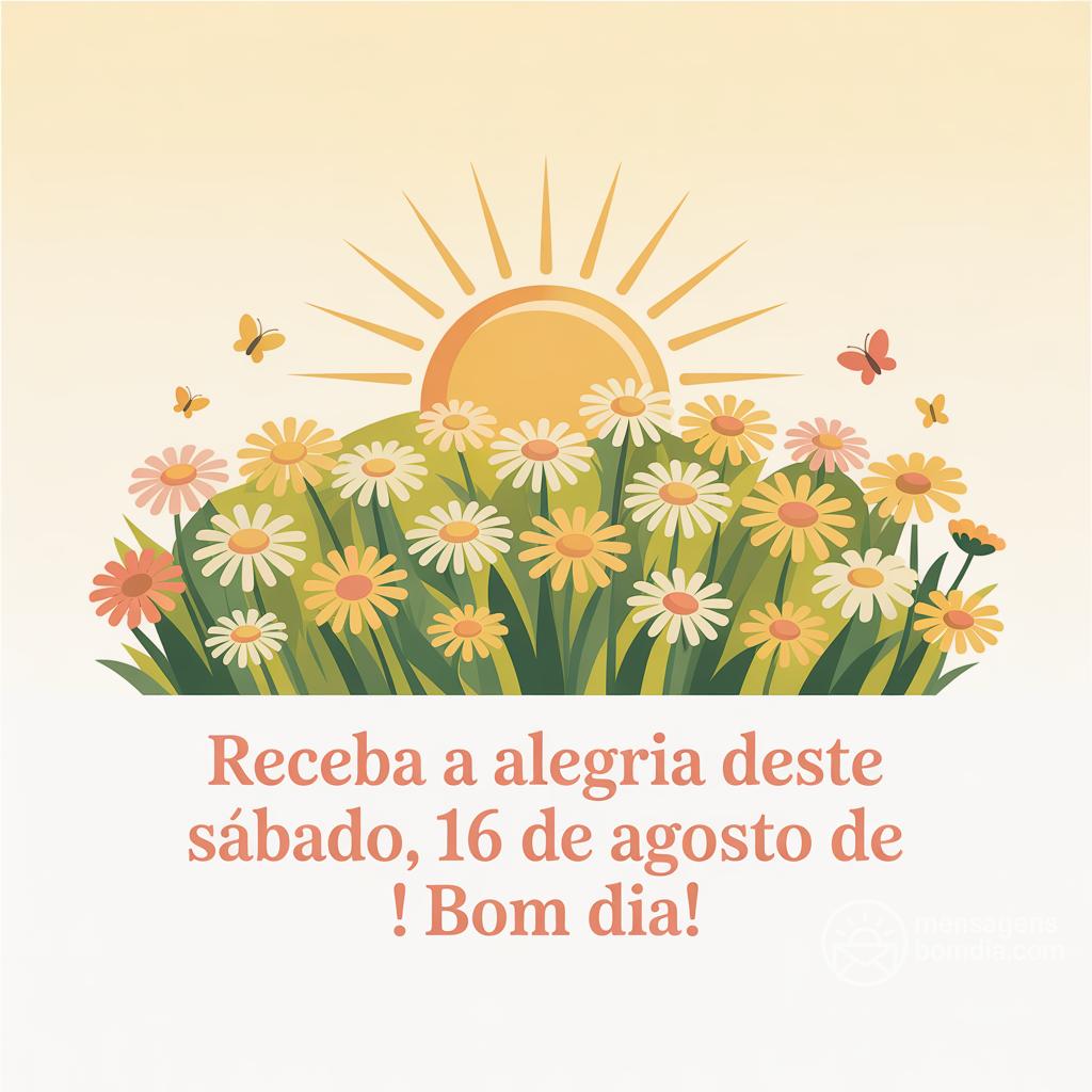 Receba a alegria deste sábado, 16 de agosto de ! Bom dia!