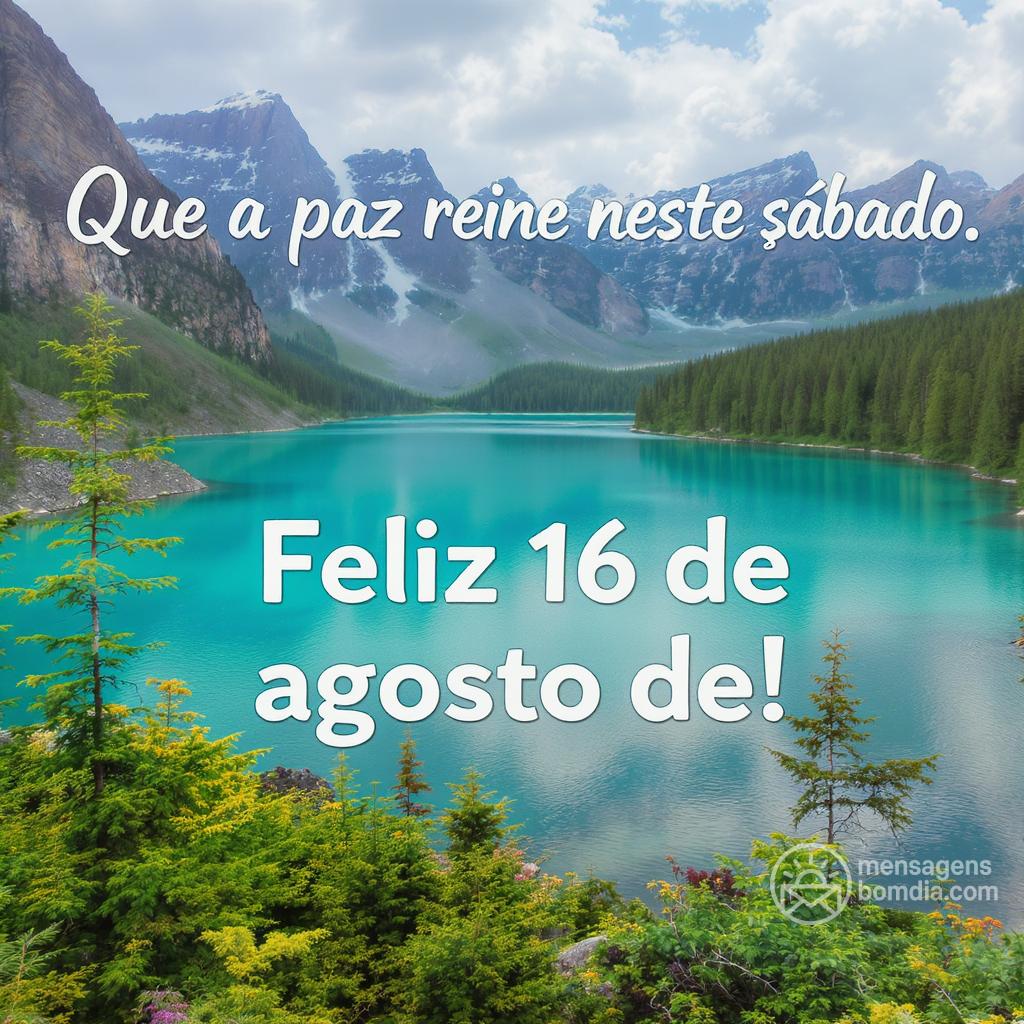 Que a paz reine neste sábado. Feliz 16 de agosto de !