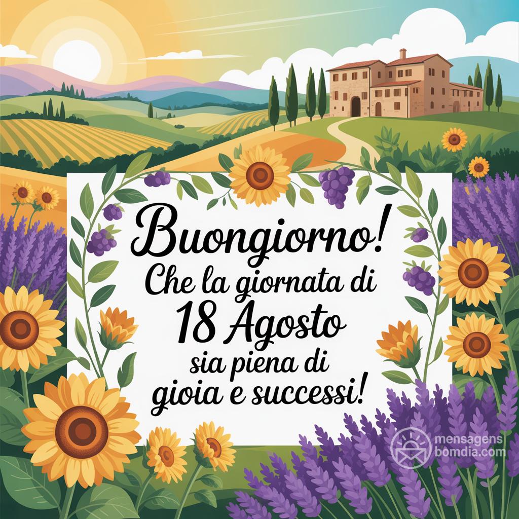Buongiorno! Che la giornata di  18 agosto  sia piena di gioia e successi!