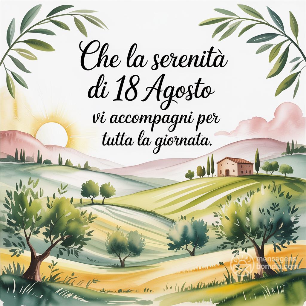 Che la serenità di  18 agosto  vi accompagni per tutta la giornata.