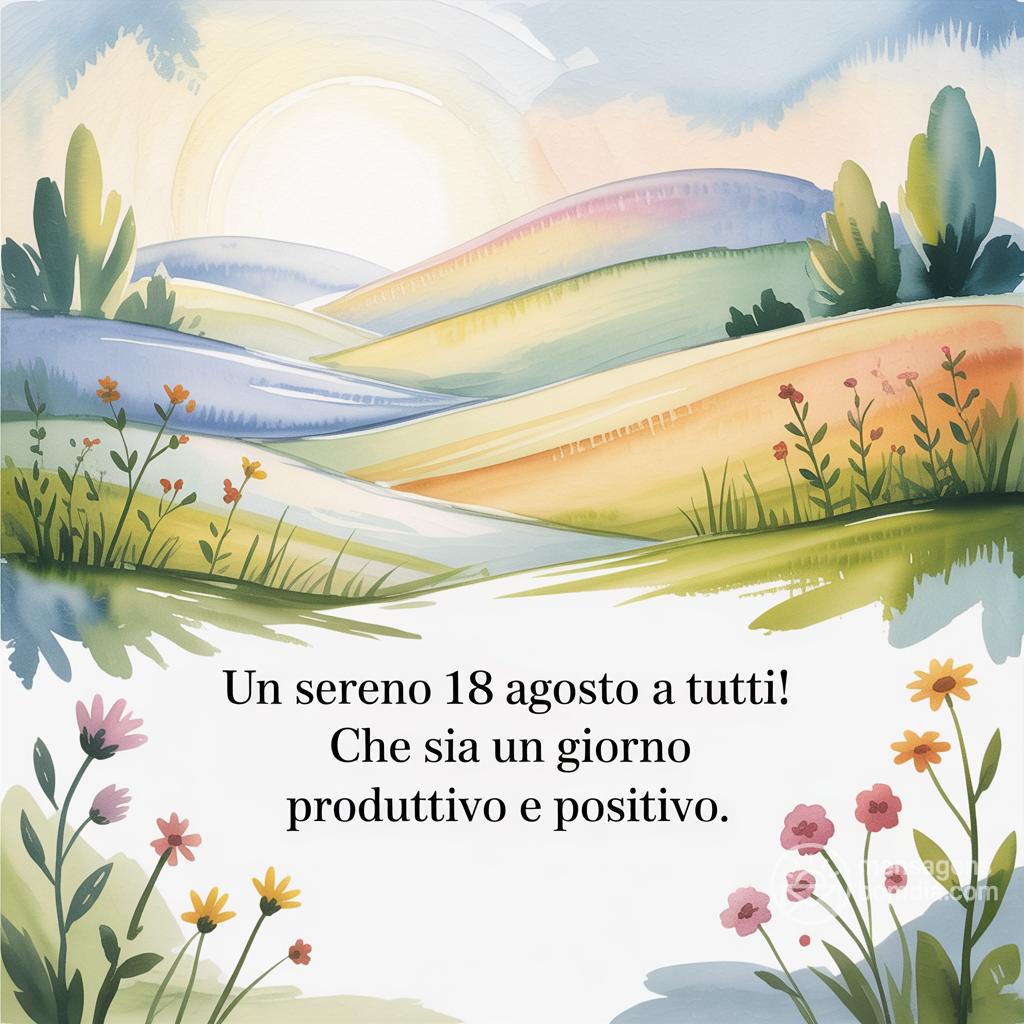 Un sereno  18 agosto  a tutti! Che sia un giorno produttivo e positivo.