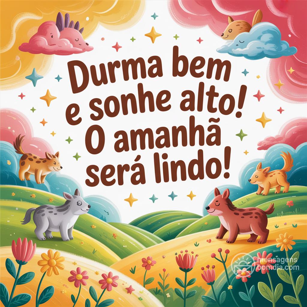 Durma bem e sonhe alto! O amanhã será lindo!