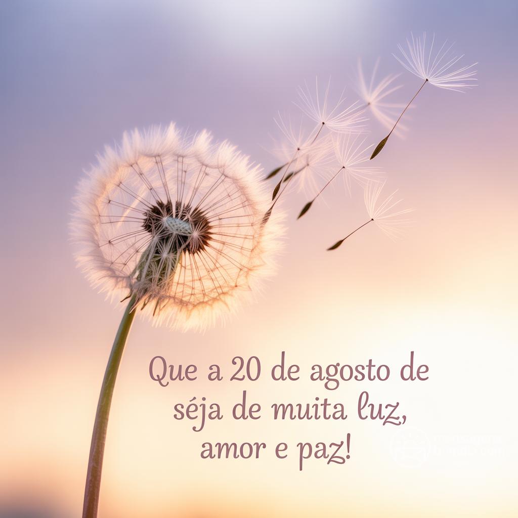 Que a  20 de agosto de  seja de muita luz, amor e paz!