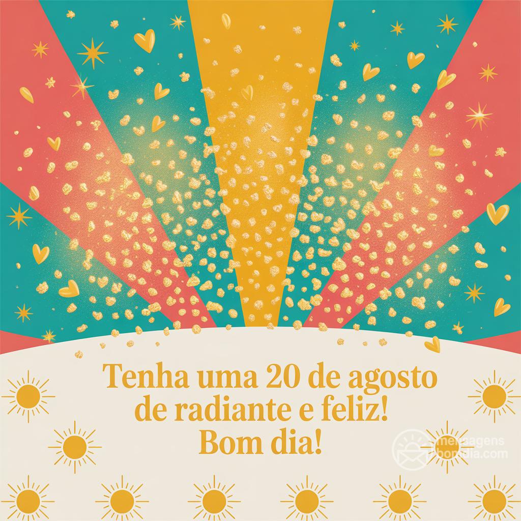 Tenha uma  20 de agosto de  radiante e feliz! Bom dia!