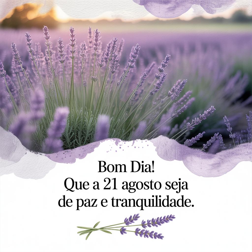 Bom dia! Que a  21 agosto  seja de paz e tranquilidade.