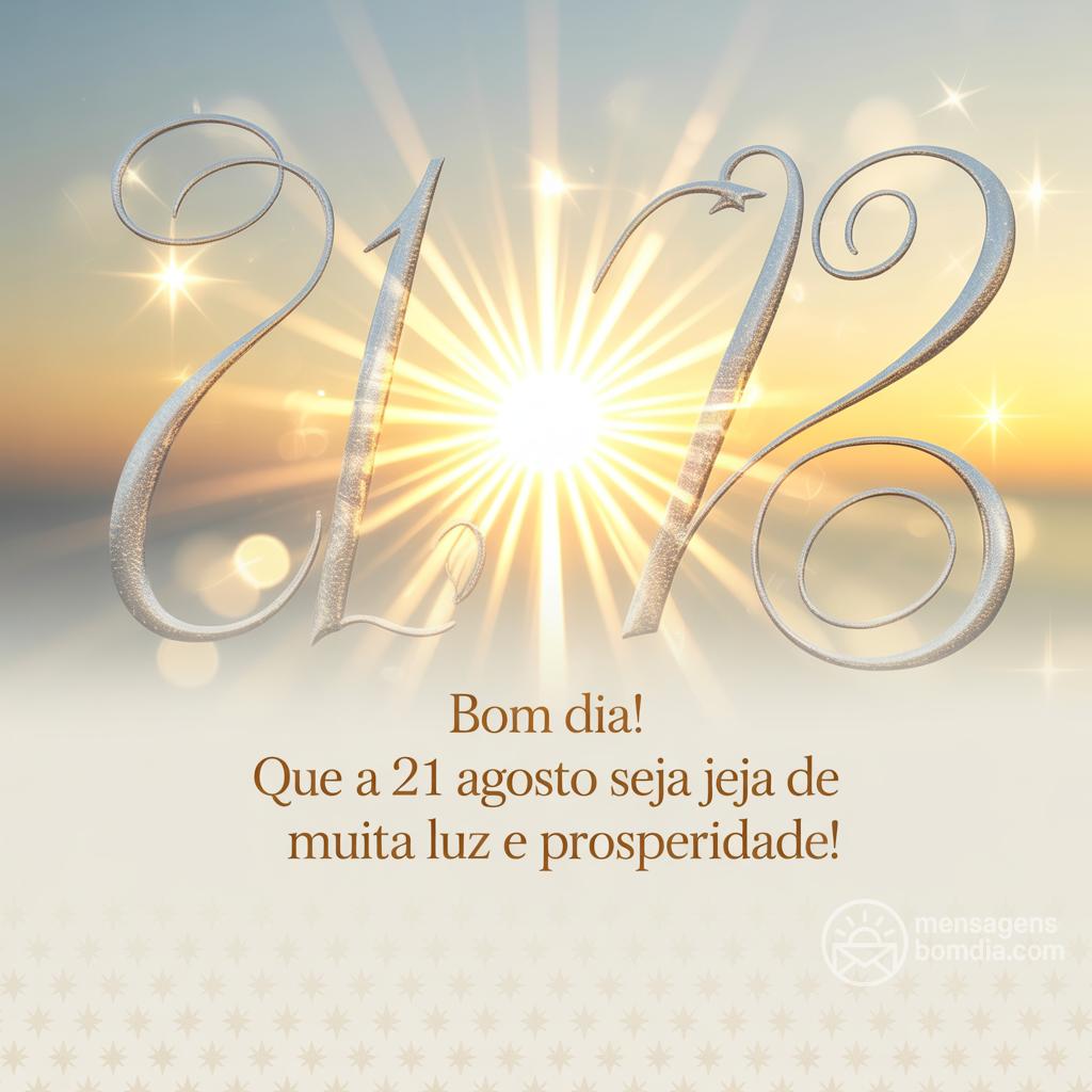 Bom dia! Que a  21 agosto  seja de muita luz e prosperidade!
