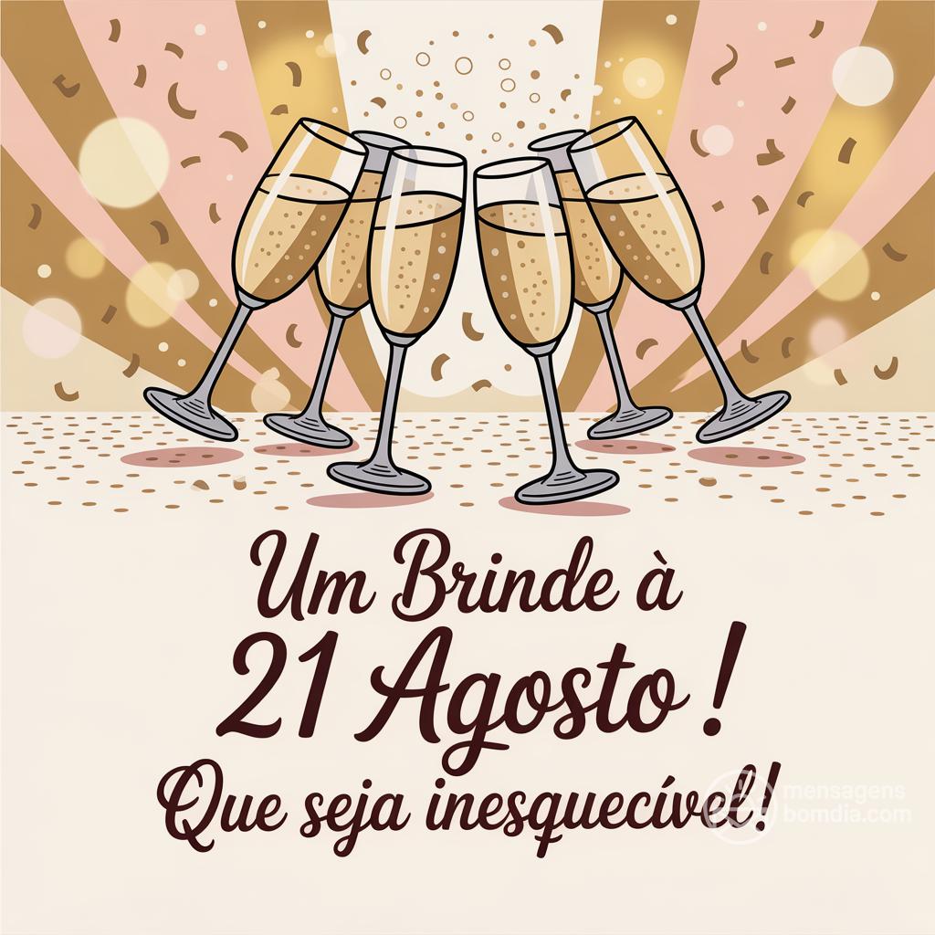 Um brinde à  21 agosto ! Que seja inesquecível!