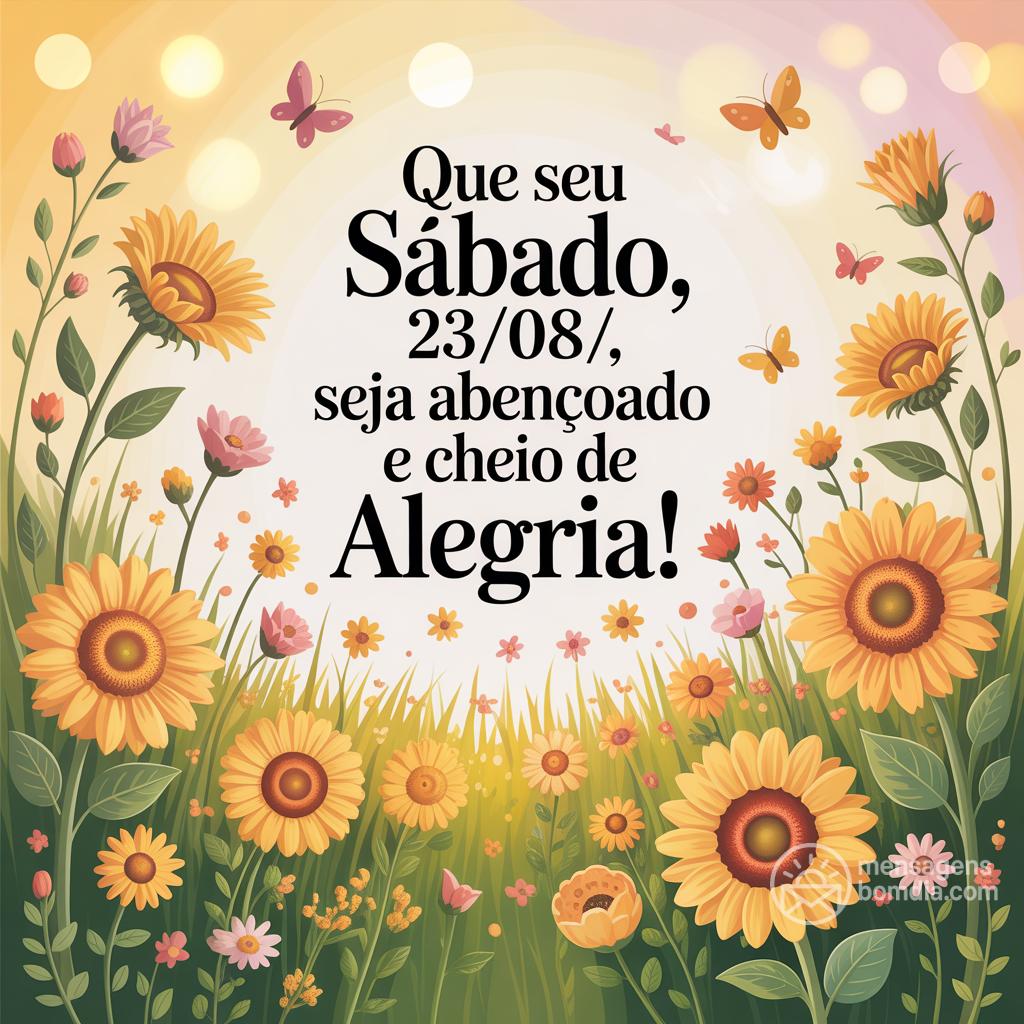 Que seu sábado, 23/08/, seja abençoado e cheio de alegria!