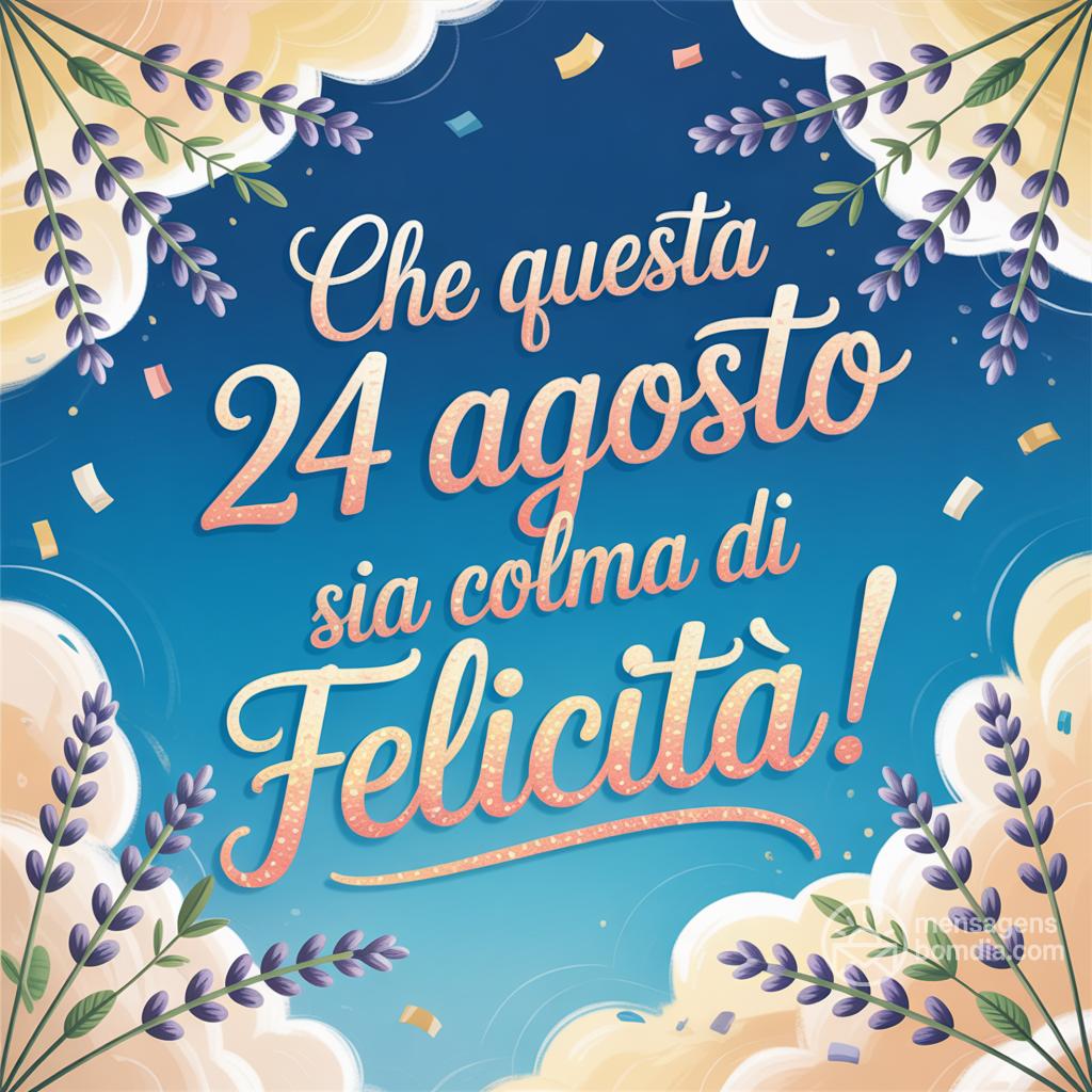 Che questa  24 agosto  sia colma di felicità!