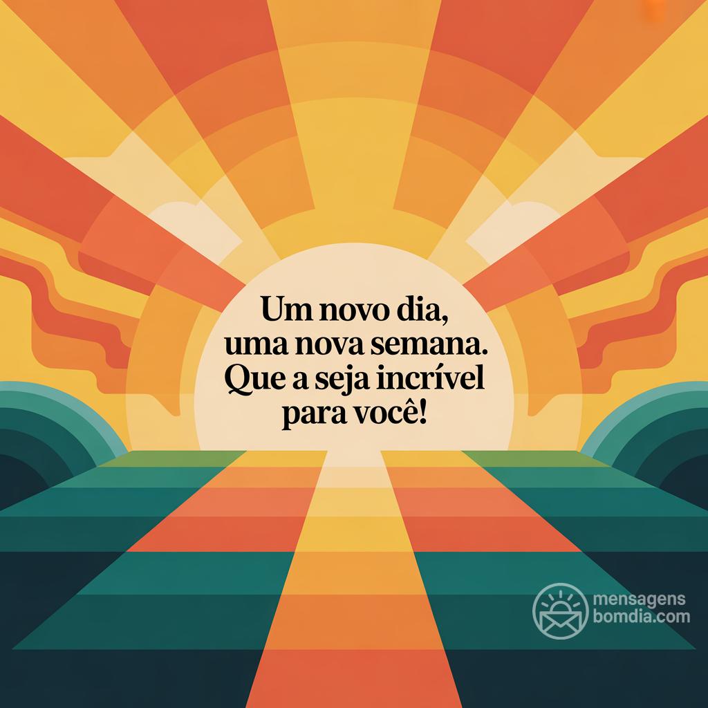 Um novo dia, uma nova semana. Que a  seja incrível para você!