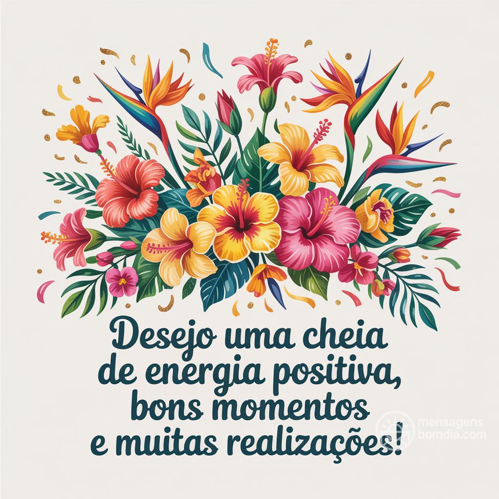 Desejo uma  cheia de energia positiva, bons momentos e muitas realizações!