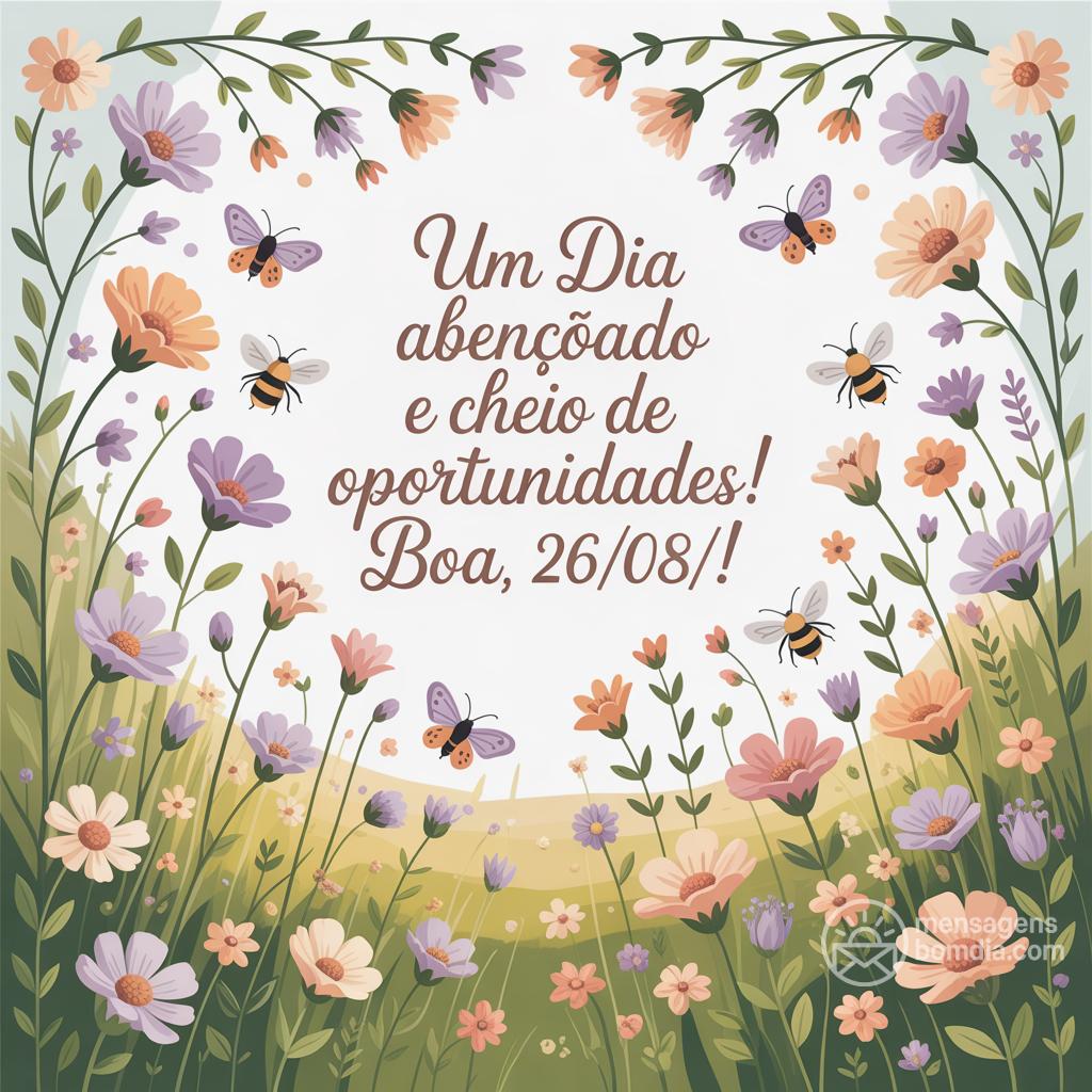 Um dia abençoado e cheio de oportunidades! Boa , 26/08/!