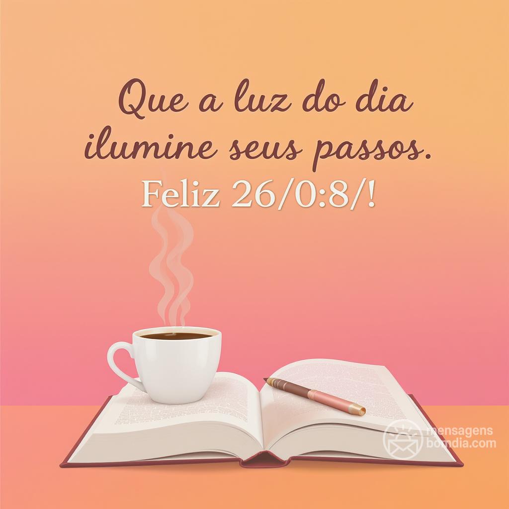 Que a luz do dia ilumine seus passos.  Feliz 26/08/!