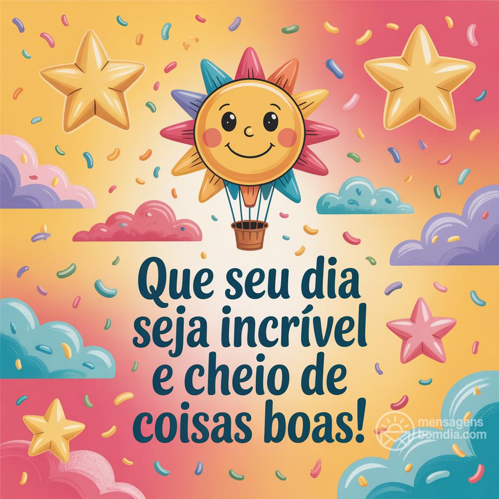 Que seu dia seja incrível e cheio de coisas boas!