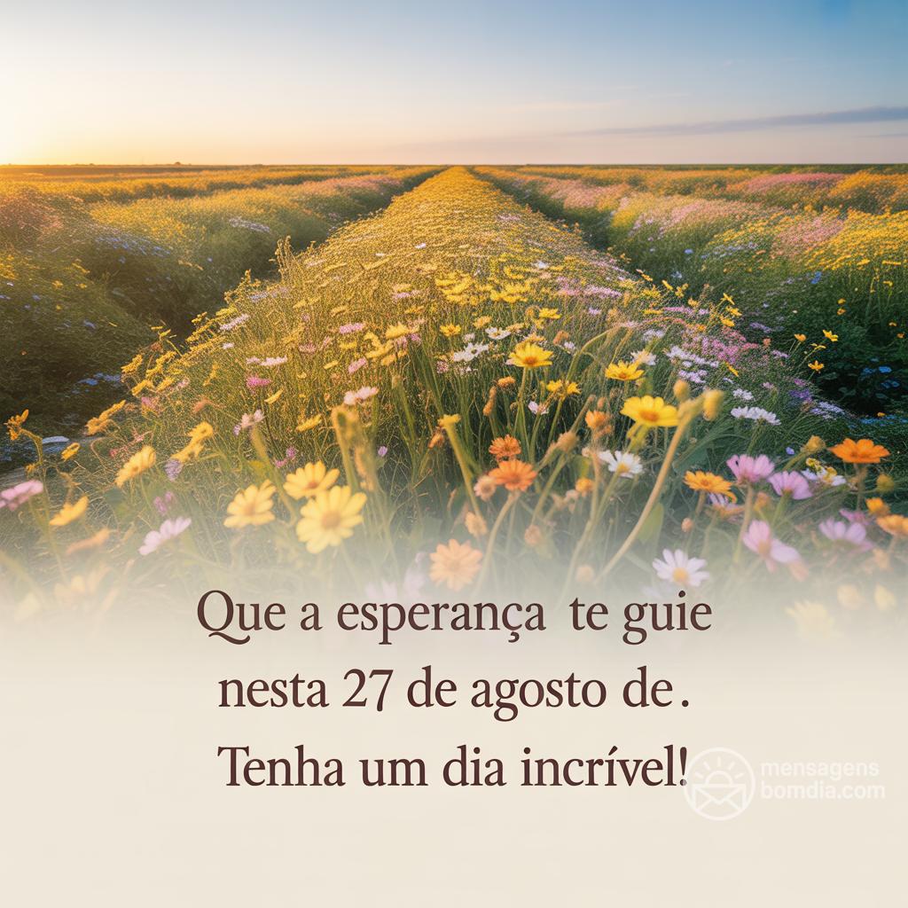 Que a esperança te guie nesta  27 de agosto de . Tenha um dia incrível!