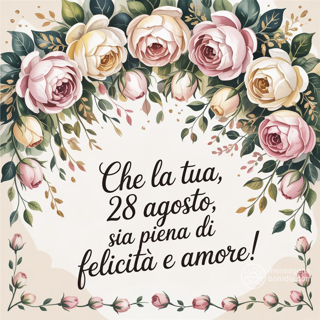 Che la tua , 28 agosto , sia piena di felicità e amore!