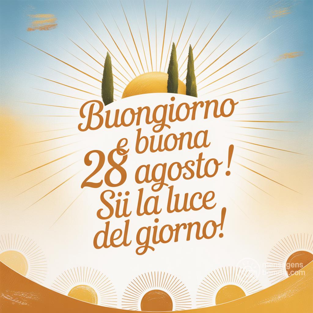 Buongiorno e buona  28 agosto ! Sii la luce del giorno!