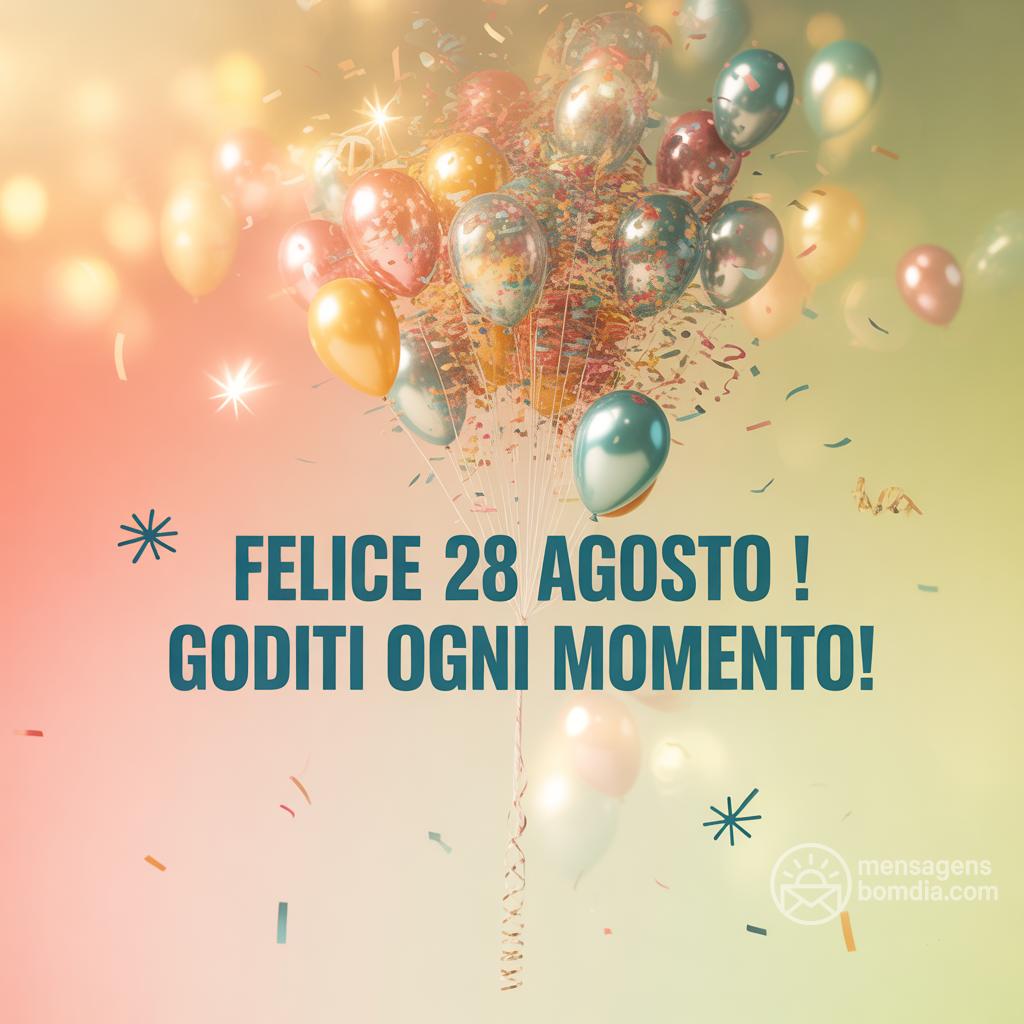 Felice  28 agosto ! Goditi ogni momento!